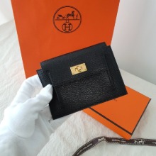에르메스 켈리 컴팩트 포켓 카드 지갑 블랙 - 부루 구매대행