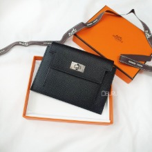 [당일 발송] 에르메스 켈리 컴팩트 포켓 카드지갑 선물 블랙 은장 - 부루 구매대행