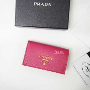 프라다 비텔로무브 똑딱이 카드 지갑 푸시아 핑크 클래식로고 1MC122 - 부루 구매대행